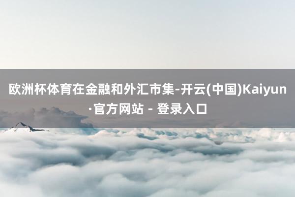 欧洲杯体育　　在金融和外汇市集-开云(中国)Kaiyun·官方网站 - 登录入口