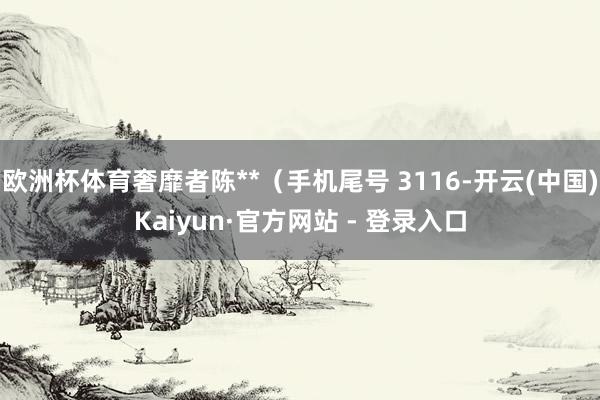 欧洲杯体育奢靡者陈**（手机尾号 3116-开云(中国)Kaiyun·官方网站 - 登录入口