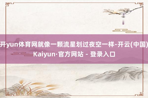 开yun体育网就像一颗流星划过夜空一样-开云(中国)Kaiyun·官方网站 - 登录入口